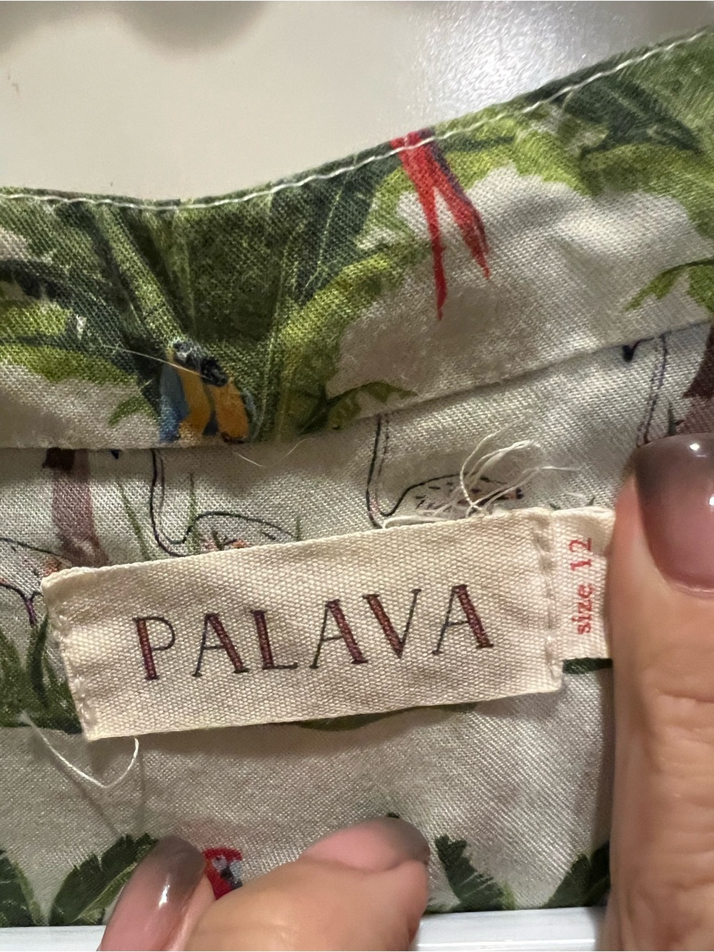 PALAVA Green Tropical Print Dress